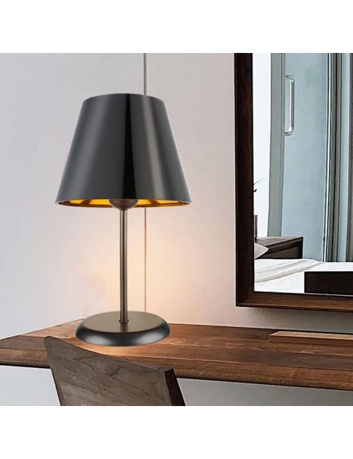 Lampada da Tavolo in Metallo e Paralume Nero Verda Prezzo