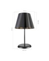 Lampada da tavolo in metallo e paralume nero Verda ASZ1212