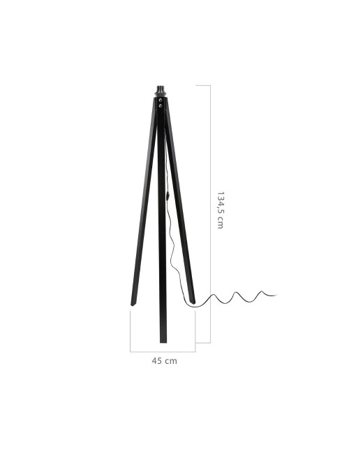 Lampada da Terra Treppiede Legno Nero Deco MDL3010 Prezzo