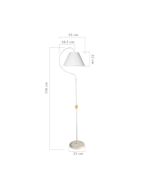 Lampada da Terra a Stelo con Paralume Tessuto Bianco Geo ASZ1043 Prezzo