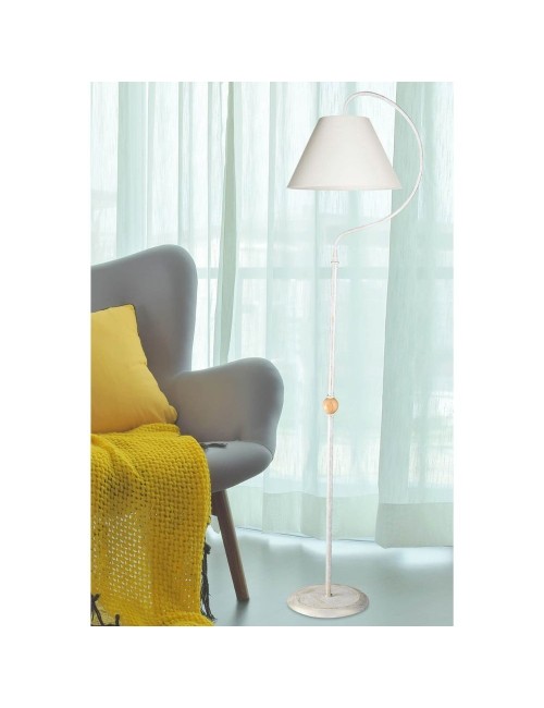 Lampada da Terra a Stelo con Paralume Tessuto Bianco Geo ASZ1043 Prezzo