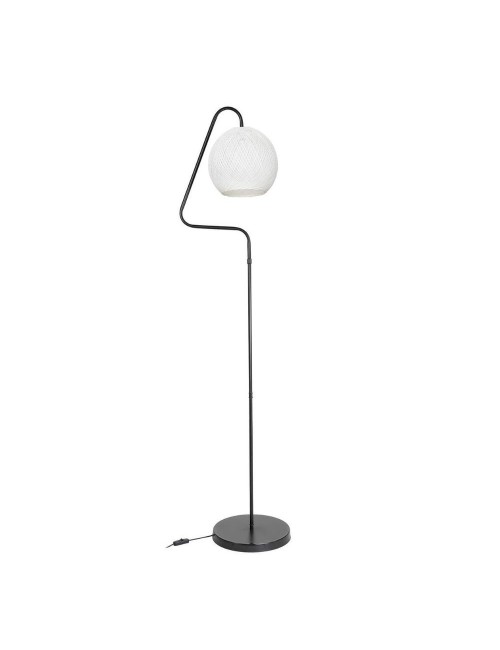 Lampada da Terra a Stelo Grigio e Paralume Tessuto Bianco Yumak Prezzo
