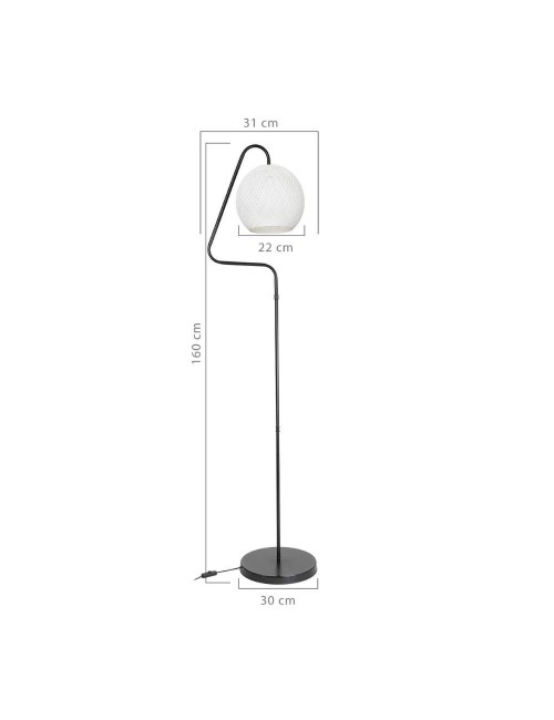 Lampada da Terra a Stelo Grigio e Paralume Tessuto Bianco Yumak Prezzo