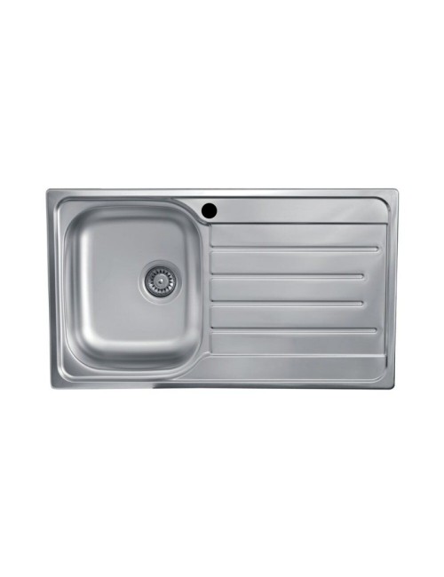 Lavello Incasso Cucina Acciaio 86x50 cm Una Vasca e Cocciolatoio Sx EX320K
