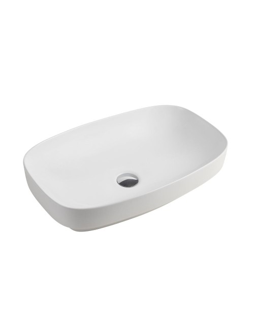 Lavabo da appoggio 1 vasca in ceramica per bagno 60x38 bianco lucido – Modello LAV43560