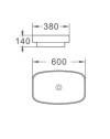 Lavabo da appoggio 1 vasca in ceramica per bagno 60x38 bianco lucido – Modello LAV43560