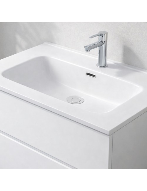 Lavabo da appoggio 1 vasca in ceramica per bagno bianco lucido 61x46,5 – Modello LAV9060S