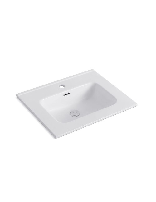 Lavabo da appoggio 1 vasca in ceramica per bagno bianco lucido 61x46,5 – Modello LAV9060S