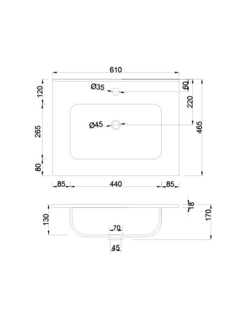 Lavabo da appoggio 1 vasca in ceramica per bagno bianco lucido 61x46,5 – Modello LAV9060S