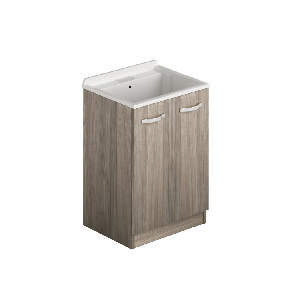 Lavatoio in legno 61x50 due ante colore olmo