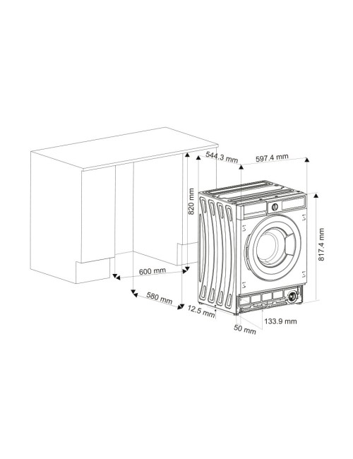Lavatrice incasso Daewoo WMIC84XWB1IT 1400 giri 8 kg bianco classe B