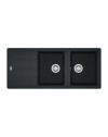 Lavello incasso 2 vasche con gocciolatoio reversibile fragranite nero Franke 116x50 BFG621