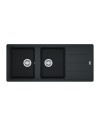 Lavello incasso 2 vasche con gocciolatoio reversibile fragranite nero Franke 116x50 BFG621