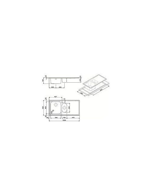 Lavello Incasso Semifilo 2 Vasche e Gocciolatoio SX 100x50 Smeg