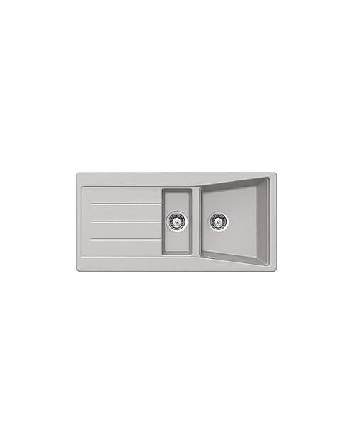 Lavello incasso 2 vasche e gocciolatoio reversibile 100x50 Smeg LC102AL colore alluminio