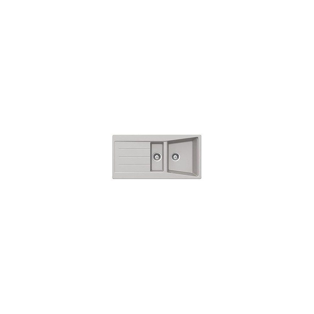 Lavello incasso 2 vasche e gocciolatoio reversibile 100x50 Smeg LC102AL colore alluminio