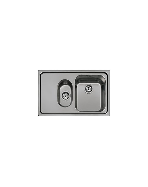 Lavello incasso 2 vasche e gocciolatoio sinistro 79x50 Smeg SP7915SN acciaio inox nero