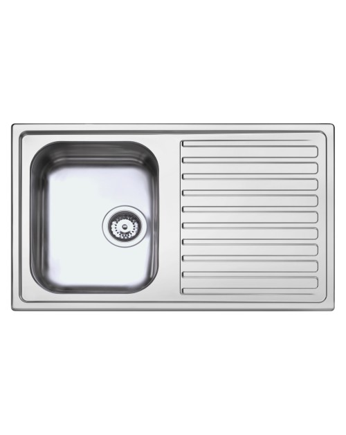 Lavello incasso cucina acciaio 86x50 cm una vasca e gocciolatoio destro SAXT331A