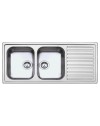 Lavello cucina acciaio 116x50 cm doppia vasca e gocciolatoio destro SAXT333A