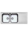Lavello cucina acciaio 116x50 cm doppia vasca e gocciolatoio sinistro SAXT333A