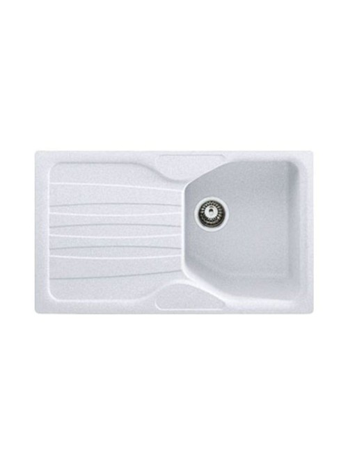 Lavello incasso 1 vasca con gocciolatoio reversibile in fragranite bianco Franke CUG 611