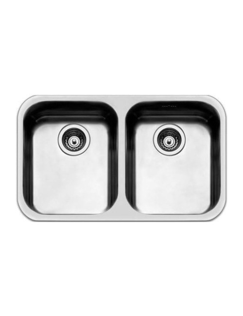 Lavello sottotop 2 vasche 76x45 Smeg UM3434 inox