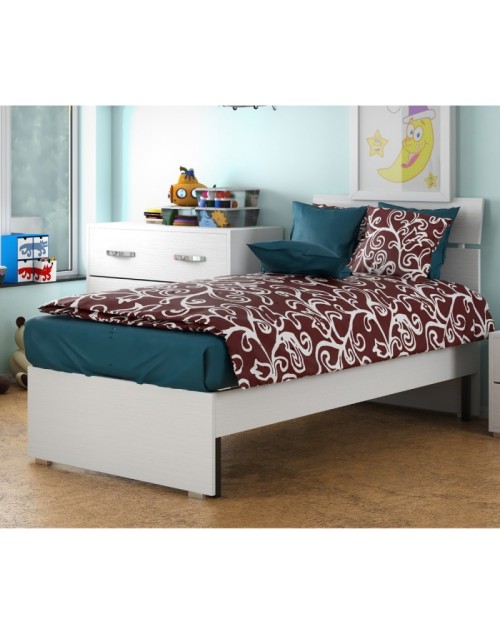 Letto singolo in legno colore bianco frassinato