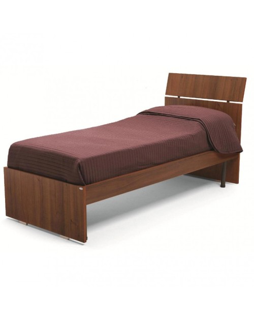 Letto singolo in legno colore noce antico