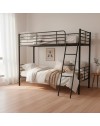 Letto a castello in metallo Monza colore nero 199x86.5x159.5