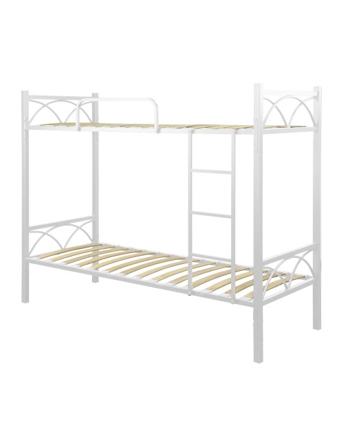 Letto a castello in metallo bianco con reti incluse Wind 80x198x161H