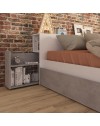 Letto francese 1566 bianco e cemento con 4 cassettoni e comodini estraibili