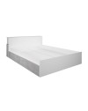 Letto francese 1566 bianco e cemento con 4 cassettoni e comodini estraibili