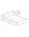 Letto francese 1566 bianco e cemento con 4 cassettoni e comodini estraibili