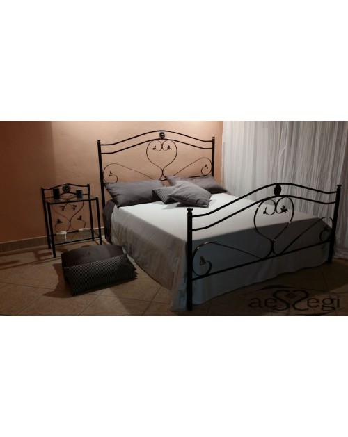 Letto matrimoniale ferro battuto Ginestra colore nero oro