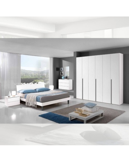 Letto singolo in legno 100x205x88h Manitoba colore bianco