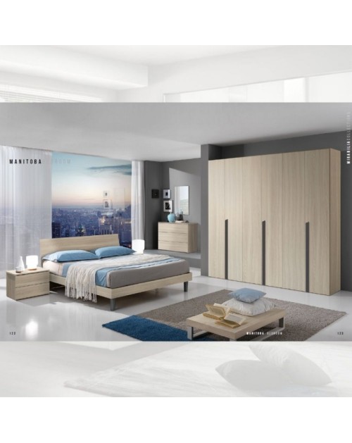 Letto singolo in legno 100x205x88h Manitoba colore olmo