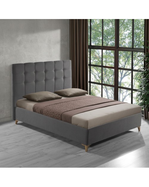 Letto matrimoniale contenitore tessuto grigio scuro Clup Monaco