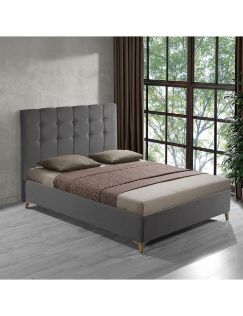 Letto matrimoniale contenitore tessuto grigio scuro Clup Monaco