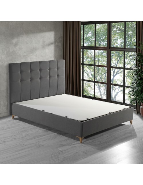 Letto matrimoniale contenitore tessuto grigio scuro Clup Monaco