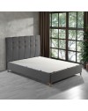 Letto matrimoniale contenitore tessuto grigio scuro Clup Monaco