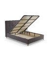 Letto matrimoniale contenitore tessuto grigio scuro Clup Monaco