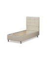 Letto singolo contenitore ecopelle bianco Nova 92x206x120H