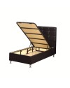 Letto singolo contenitore ecopelle bianco Nova 92x206x120H