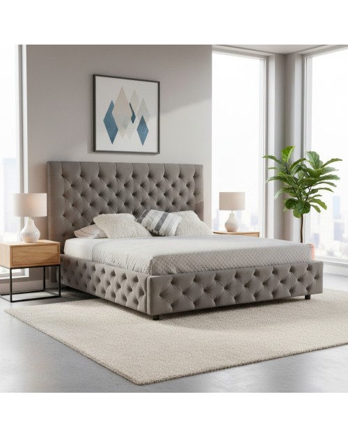 Letto matrimoniale contenitore Sondrio colore grigio
