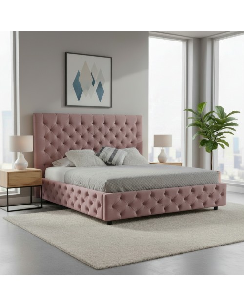 Letto matrimoniale contenitore Sondrio colore rosa