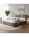 Letto matrimoniale con contenitore Melia ecopelle tortora