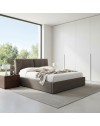 Letto matrimoniale con contenitore Melia ecopelle tortora