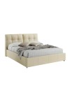 Letto matrimoniale con contenitore Melia ecopelle crema
