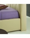 Letto matrimoniale con contenitore Melia ecopelle crema