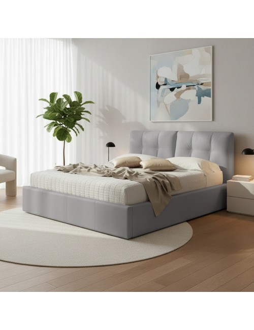 Letto Matrimoniale con Contenitore Melia tessuto grigio Prezzo